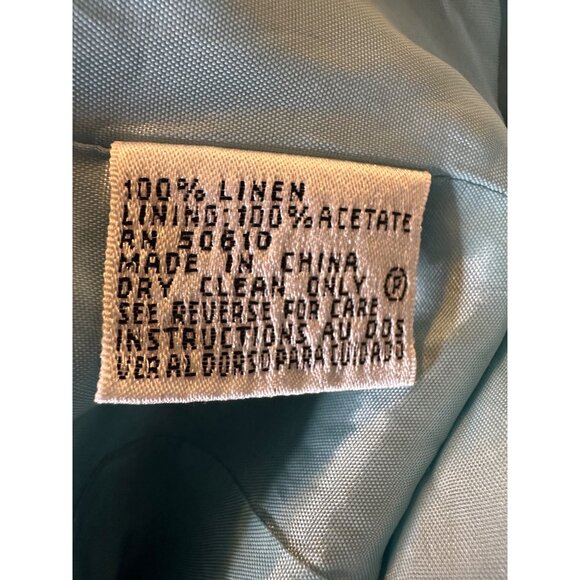 Anne Klein Womens Aqua Blue Sleeveless Linen lined Sheath Dress Size 12  read - Picture 3 of 16